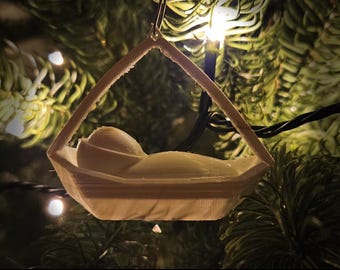 Adorno navideño del Niño Jesús en formato STL / Pesebre imprimible en 3D fácil (Artículo digital)