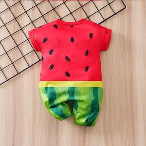 Newborn Watermelon Costume Jumpsuit Baby Halloween Romper Fruit