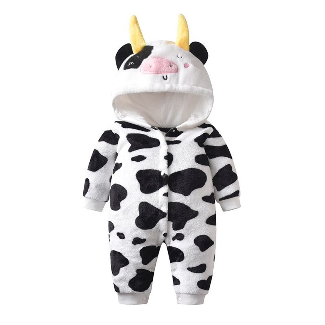 Cute Baby Cow Costume Halloween Outfit Jumpsuit Newborn Toddler 02