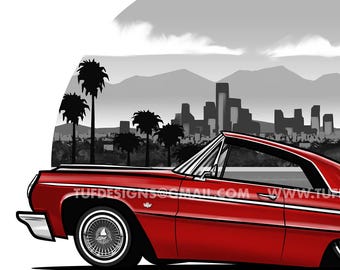 64 インパラのアートワーク、ローライダーの絵、パーソナライズされた