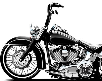 Low Harley Davidson Deluxe motorcycle artwork. Scalable vector art.