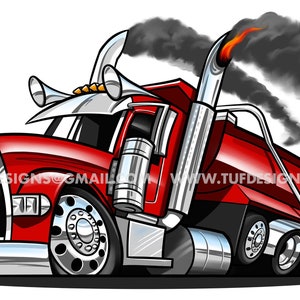 Dump truck artwork, PNG design, construction company logo, super 10 cartoon drawing, Peterbilt trucks, trucker graphics, semi truck art file