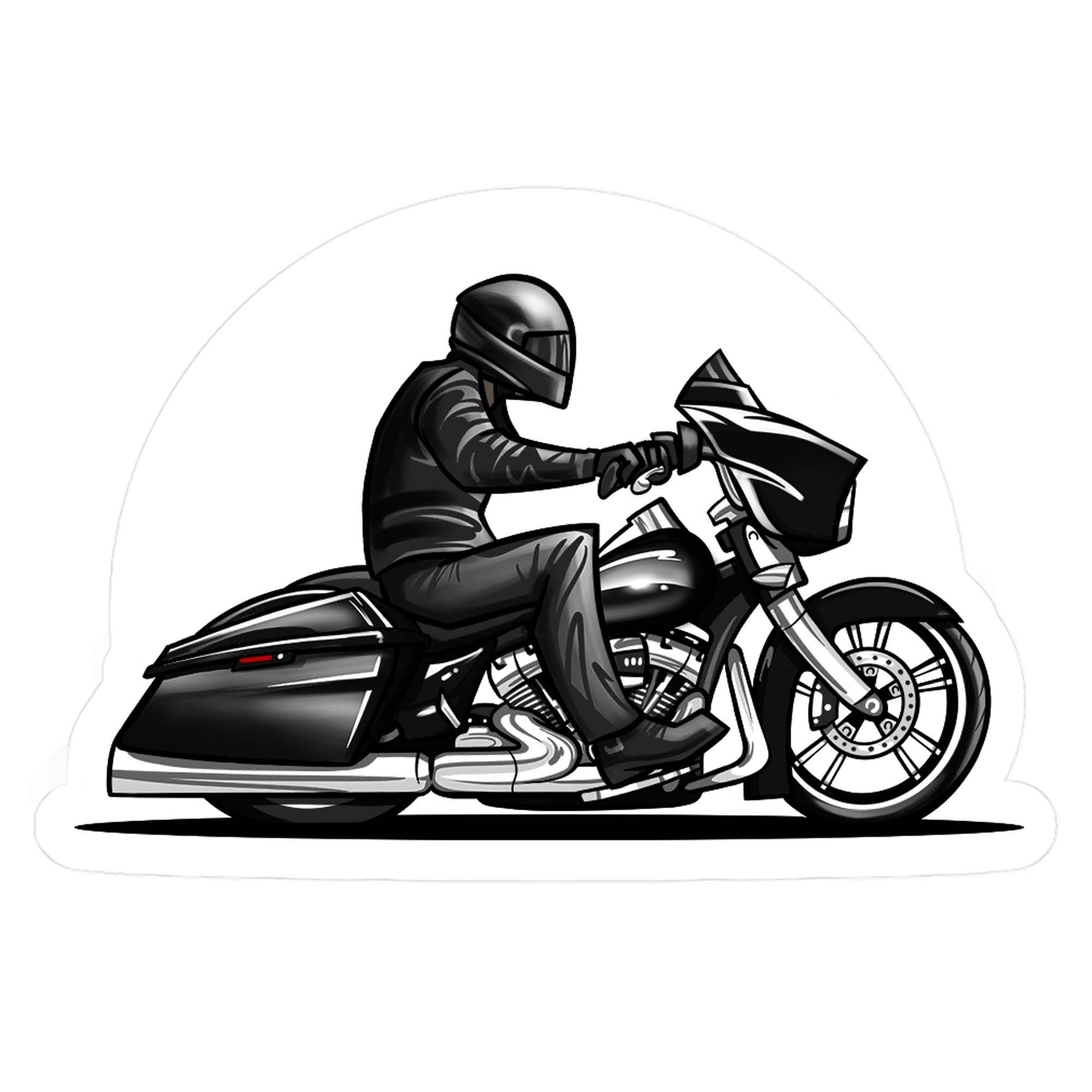 Bagger Motorcycle Sticker - 3x2 Decal - Etsy