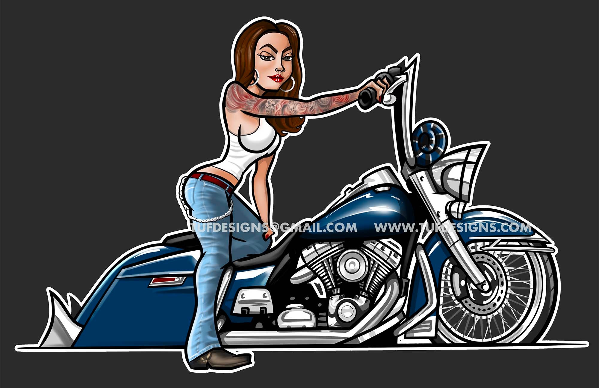 Cruiser Cartoon Bike Photos Harley Davidson Girls On Motorbikes Please  Cartoon Drawing Of A, image size:2000x1294