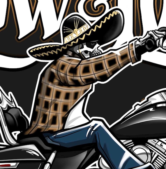 Digital Artwork of Lowrider Motorcycle, Bagger Drawing, PNG