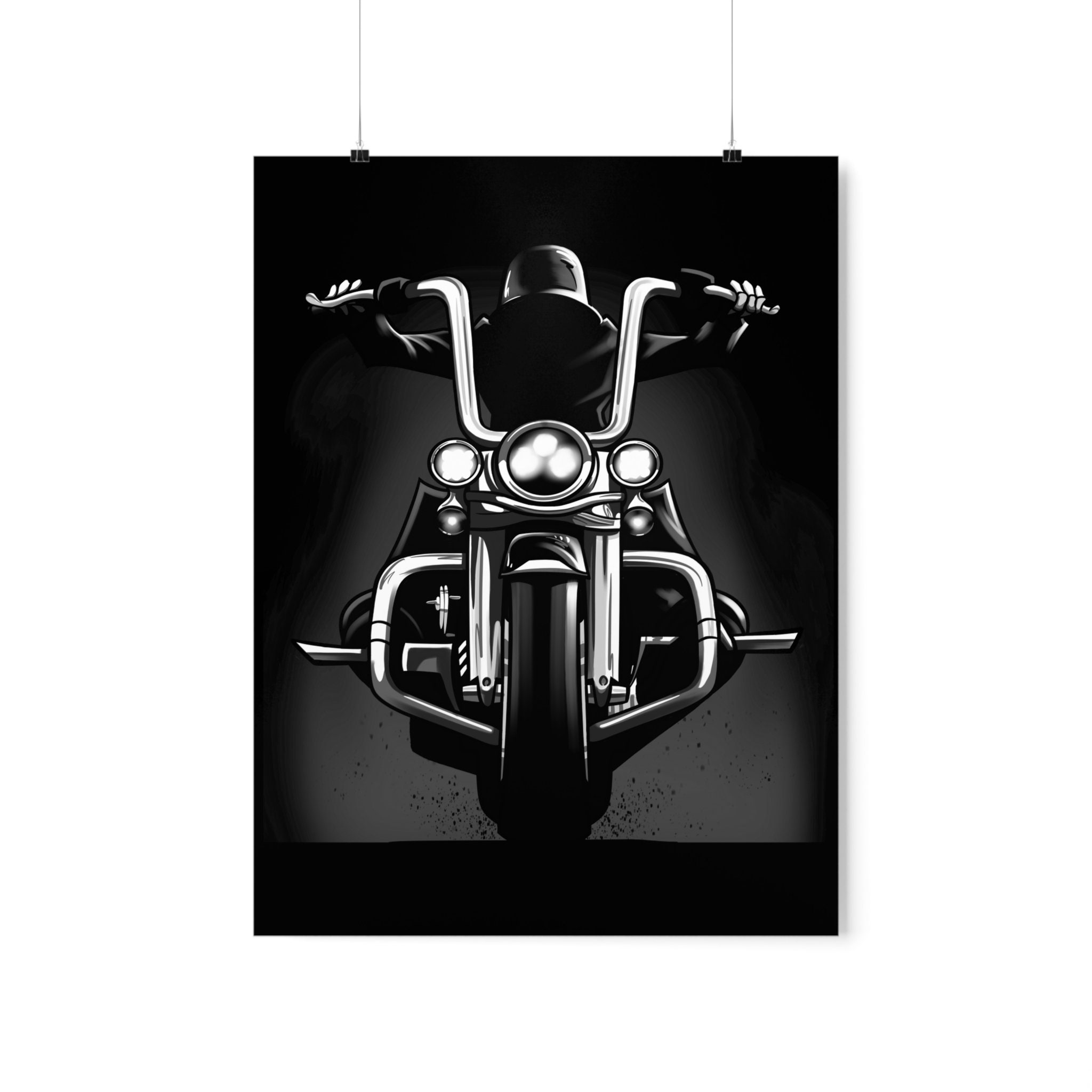 Ghost Biker Poster Print Cholo Style Vicla Motorcycle Garage Etsy