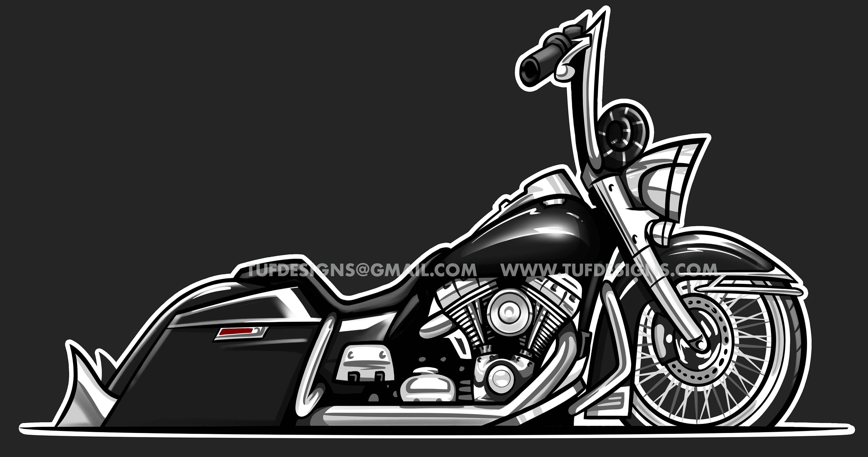 Black Motorcycle Drawing, Custom Bagger, Motorbike Clip Art, Bike Shop ...
