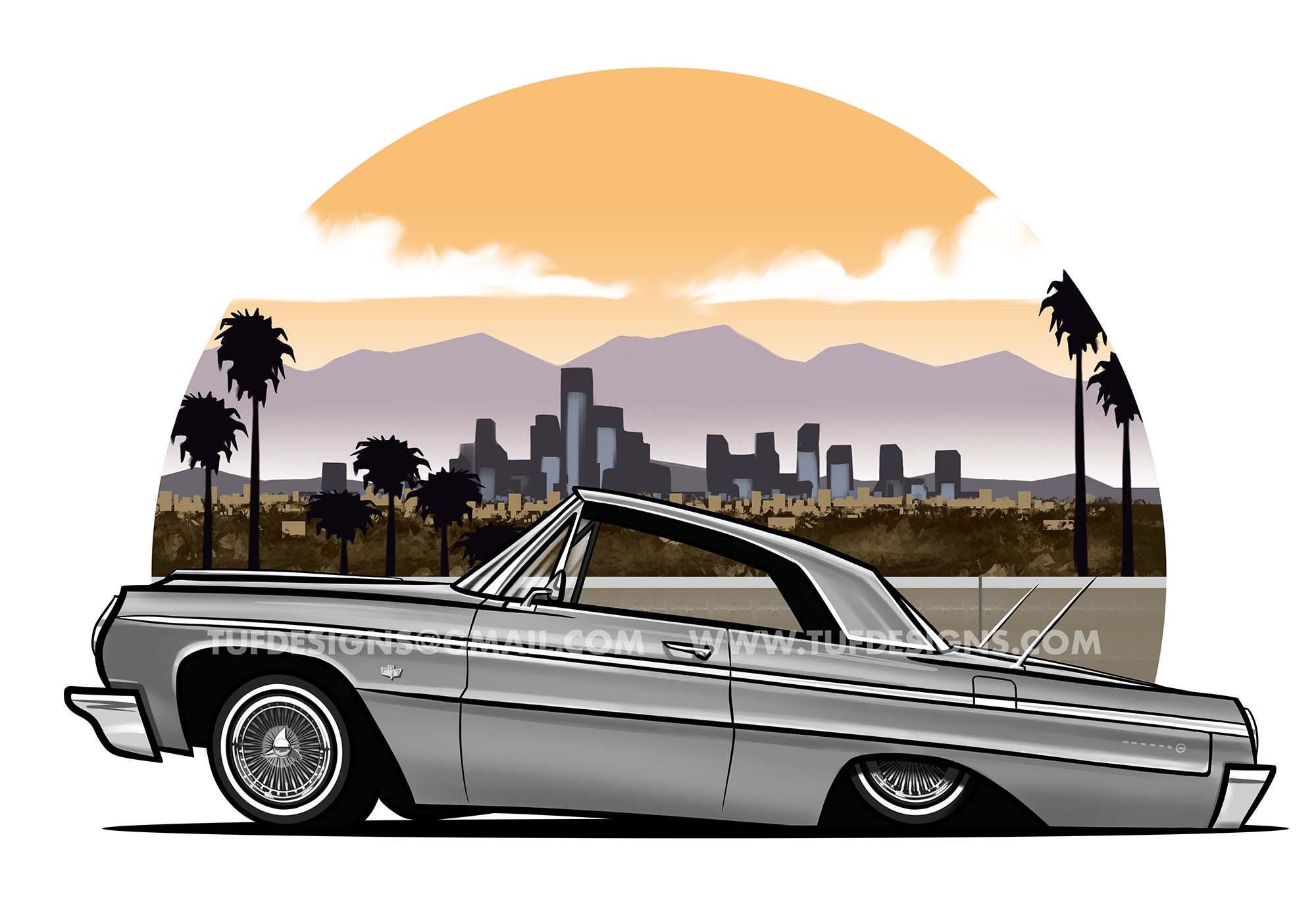 Dibujo de lowrider, ilustración de un Chevy Impala, ilustración de dibujos  animados, archivo PNG, horizonte de Los Ángeles, autos clásicos, gráficos  de la vieja escuela, automóvil - Etsy México, image size:2000x1400