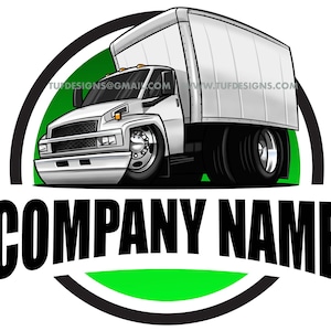 Dessin de camion boîte, oeuvre d'art d'entreprise de déménagement, logo d'entreprise personnalisé, clipart de camion, téléchargement numérique, nom personnalisé, fichier png, illustration