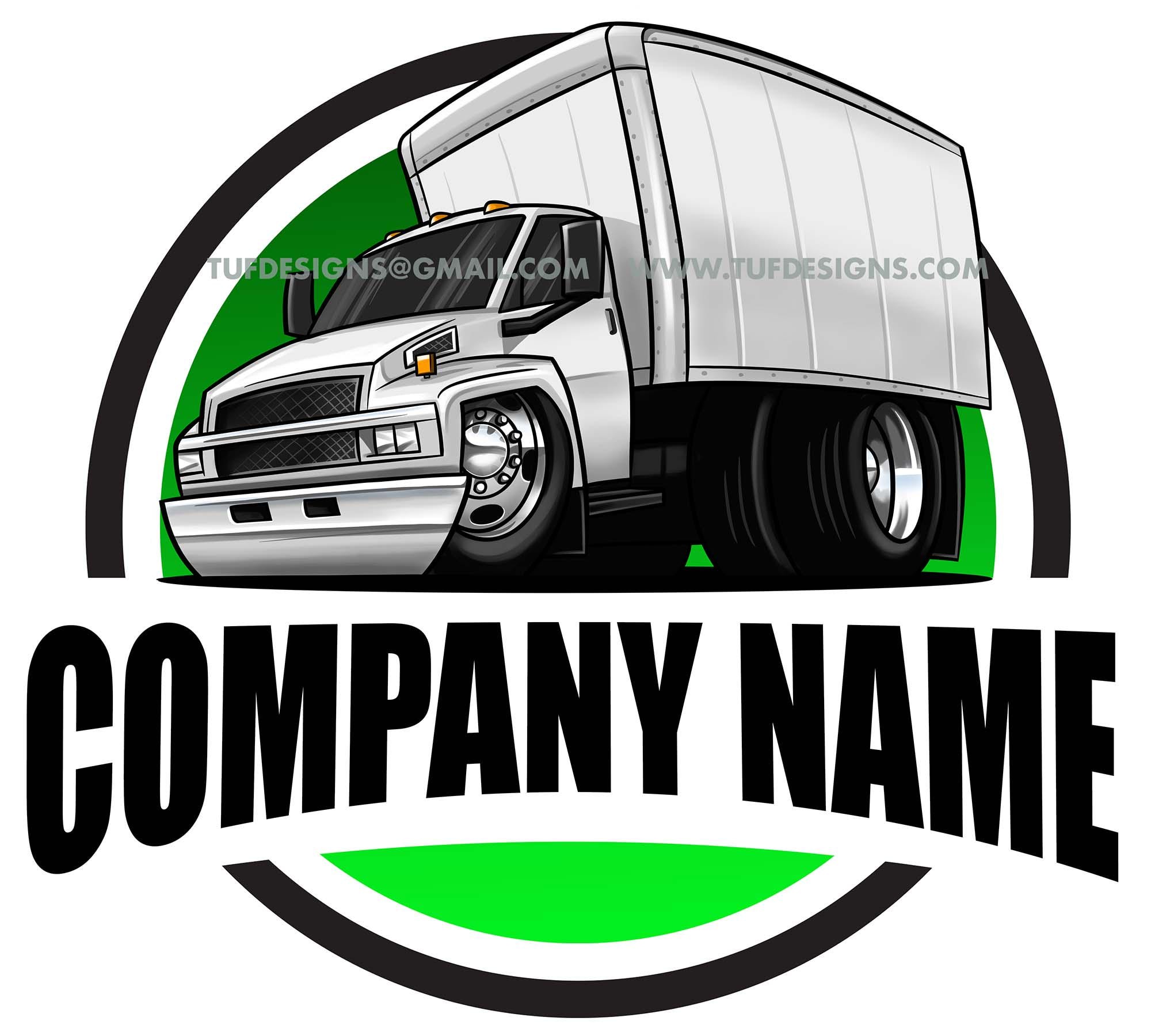 Box truck drawing, moving company artwork, custom business logo, truck clip art, digital download, personalized name, png file, illustration