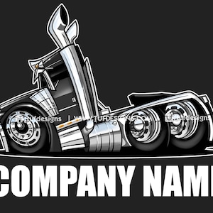 Semi truck drawing, Peterbilt artwork, custom name, trucking company logo, cartoon design, png clip art, big rig trucker, truck driver logo