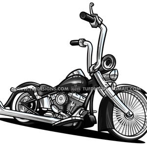 Motorcycle drawing, harley davidson png, heritage softail , vicla artwork, cartoon illustration, lowrider bike, clip art, bike shop logo