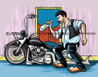 Motorcycle Borracho Digital Drawing