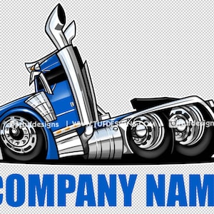 Semi truck drawing, truck driver logo, Peterbilt trucker, personalized graphics, PNG design, big rig clip art, trucking company, cartoon art