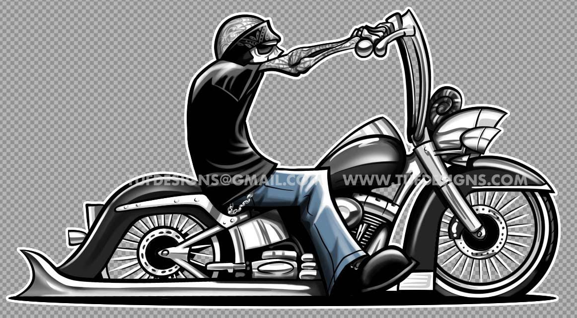 バイクの絵、スケルトンのバイカーのイラスト、バイクのライダー