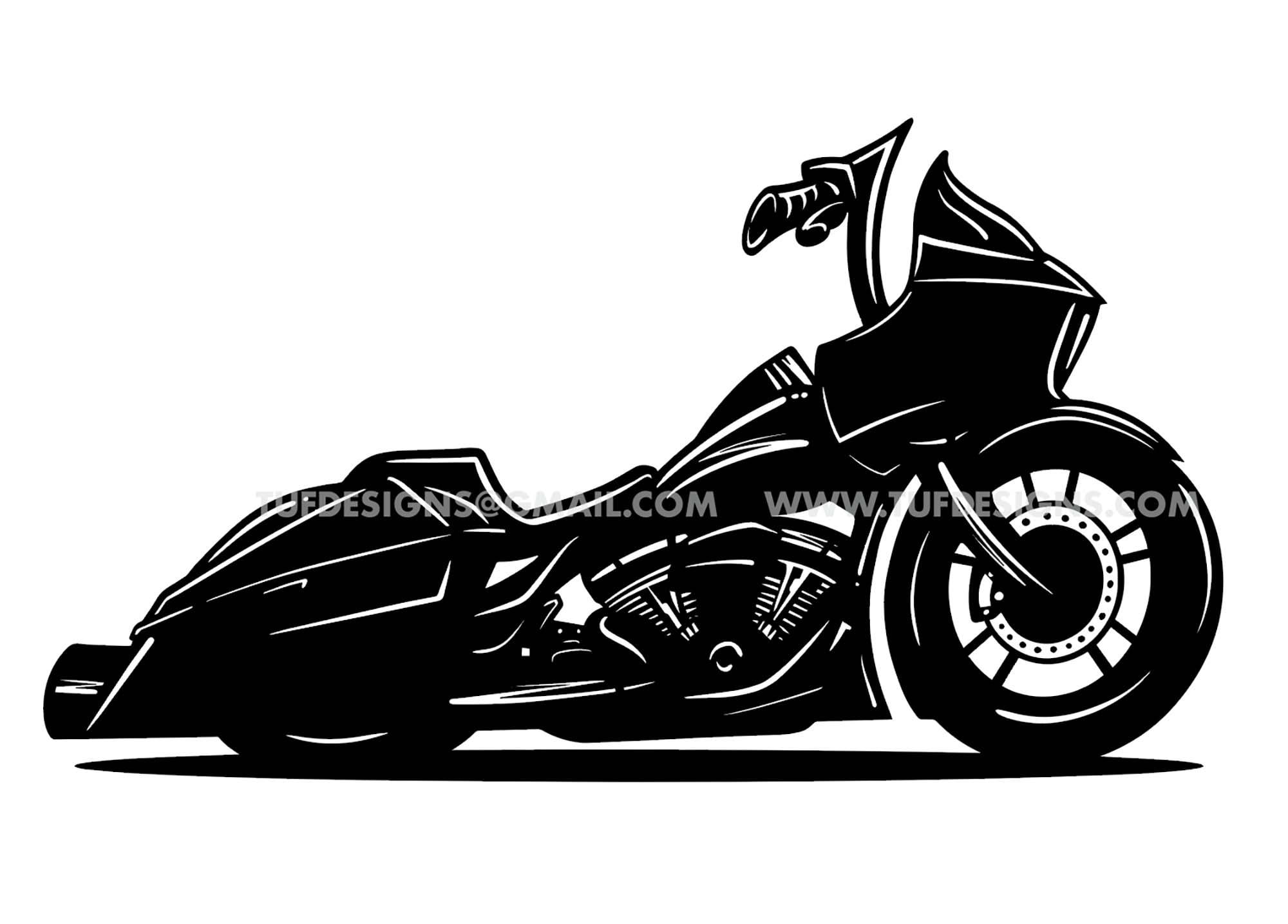Motorcycle SVG logo, motorbike drawing, digital download, vector cricut line art, png artwork, performance bagger design, t-shirt graphics