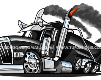 Black dump truck artwork construction trucking company logo design