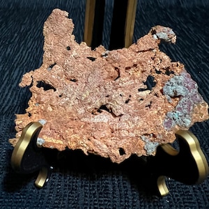 Native Copper in Matrix beautiful String Copper w/ Chrysocolla 2.5” x 3” Fine