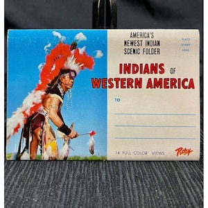 Cartão postal Índios Cênicos da América Ocidental RPPC 14 Vistas em Cores dos anos 1960