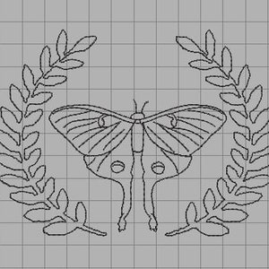 Luna moth embroidery design