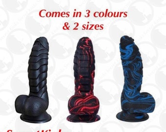 Ribbed fantasy silicone dildo 7in/10in/13in