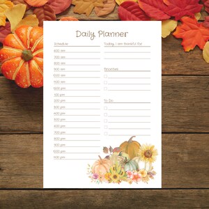 Fall Inspired Daily Planner; Instant Download; Printable and Fillable ...
