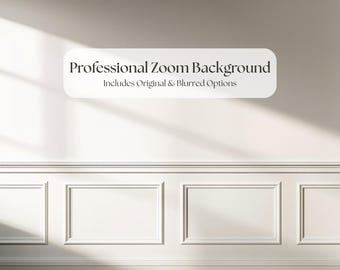 Professional Zoom Background Home Office | White Minimalist Virtual Background for Meetings | Digital Download