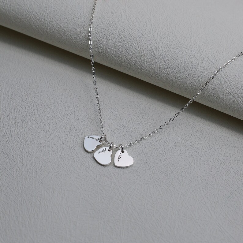 Custom Heart Name Necklace Engraved Necklace for Her Etsy UK