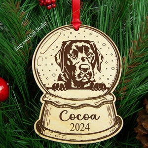 Chocolate Labrador Retriever Ornament Personalized Chocolate Lab Christmas Ornament, Dog Mom Memorial Sympathy Remembrance, Pet Parent Gift