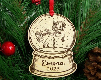 Carousel Horse Ornament Personalized Gift, Carousel Gift, Carousel Baby Shower Gift Custom Baby Ornament, Cute Christmas Ornament Tree Decor