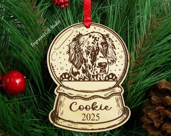 English Setter Christmas Ornament Keepsake Art, Custom Dog Ornament Personalized Gift for Dog Owner, Memorial Pet Loss Gift, Christmas Decor