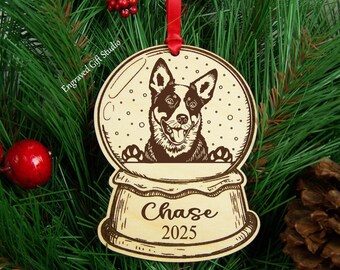 Blue Heeler Ornament Personalized Gift, Custom Dog Gift for Owner, Handmade Christmas Ornament Rustic Christmas Tree Decoration Holiday Gift