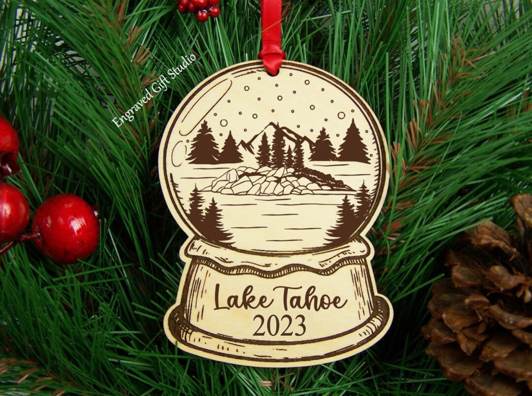 Lake Tahoe Christmas Ornament Sign Keepsake, Lake Tahoe Gift Christmas