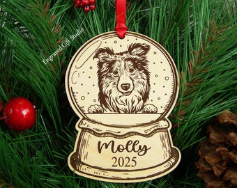 Collie Christmas Ornament Personalized Dog Ornament Keepsake Pet Christmas Gift Idea 2025 for Dog Owner, Angel Dog Memorial Gift for Dog Mog