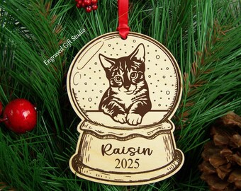 Cat Ornament Personalized Cat Christmas Ornament Gift for Cat Owner, New Kitten Cat Owner Gift, Cat Memorial Sympathy Tabby Cat Lover Gift
