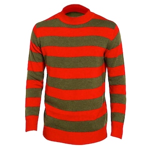 Halloween Sweater Adults Red And Green Freddy Krueger Fancy Dress Stripe Knitted Jumper