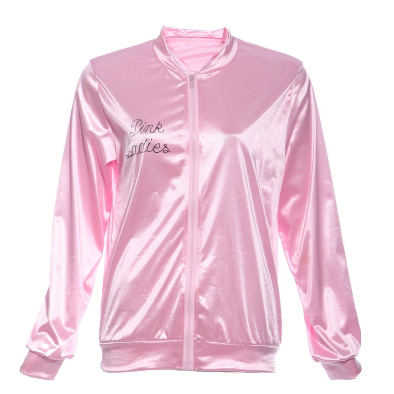 Ladies Pink Grease Satin Jacket 1950s Womens Hen Night Party Etsy