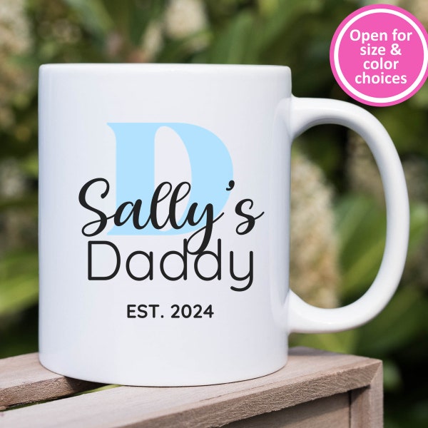 Personalized Monogram Daddy Coffee Mug for New Dad, First-Time Dad Gift, 1st Father's Day Cup, Mummy & Daddy Gift for New Parents, Dad to Be