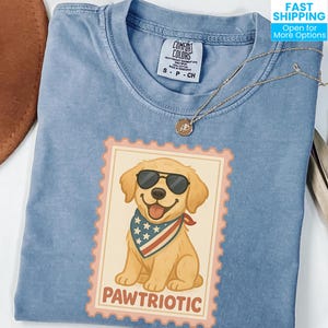 4th of July Dog Mom Tee, Patriotic Dog Shirt, Funny Dog Lover Gift, USA Flag T Shirt, Red White and Blue Puppy Tee, Independence Day T-Shirt