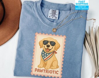 4th of July Dog Mom Tee, Patriotic Dog Shirt, Funny Dog Lover Gift, USA Flag T Shirt, Red White and Blue Puppy Tee, Independence Day T-Shirt
