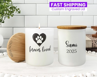 Personalized Pet Memorial Candle, Custom Remembrance Gift, Dog Loss Gift, Cat Sympathy Candle, Pet Loss Grief Gift, In Loving Memory Candle