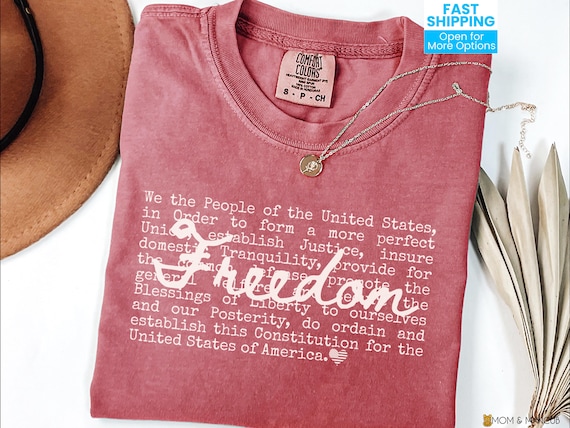 We The People Shirt, 4th of July T-Shirt, USA Flag Tee, Patriotic Tshirt, Constitution T Shirt, Independence Day Gift, Freedom Est 1776 Tee
