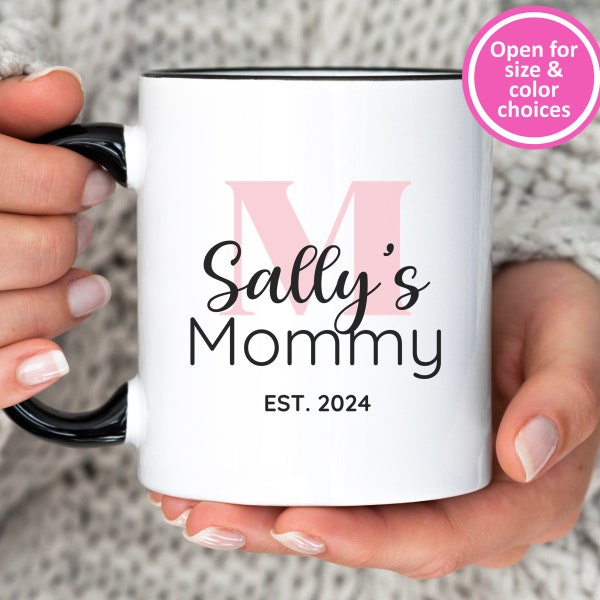 Personalized Monogram Mommy Coffee Mug for New Mom, First-Time Mom Gift, 1st Mother's Day Cup, Mummy & Daddy Gift for New Parents, Mom to Be
