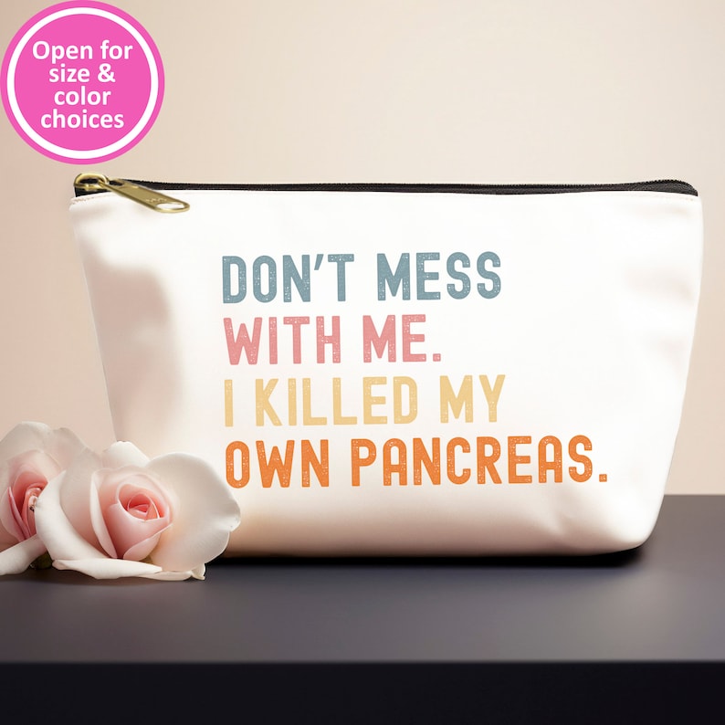 Diabetic Insulin Supply Bag, Type 1 Diabetes Travel Case, Medical Supply Kit, Funny Pancreas