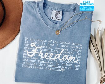 We The People Shirt, 4th of July T-Shirt, USA Flag Tee, Patriotic Tshirt, Constitution T Shirt, Independence Day Gift, Freedom Est 1776 Tee