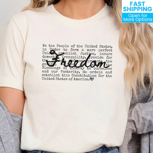 We The People Shirt, 4th of July T-Shirt, USA Flag Tee, Patriotic Tshirt, Constitution T Shirt, Independence Day Gift, Freedom Est 1776 Tee