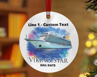 Viking Star ornament, 3.5-inches diameter, printed both sides, personalize it