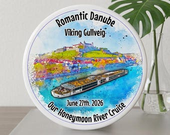 Romantic Danube River Cruise Die-Cut Magnet | Viking Gullveig Honeymoon