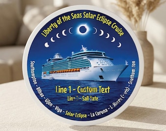 Liberty of the Seas Solar Eclipse cruise cabin magnet, two sizes, personalize it