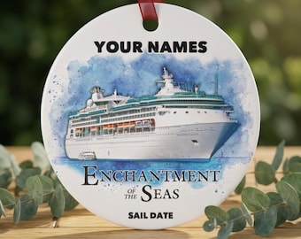 Enchantment of the Seas, 3.5-inch diameter, metal ornament, personalize it